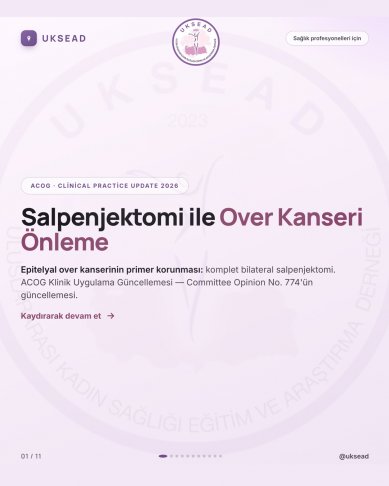 Salpenkjektomı̇ ile Over Kanserı̇ Önleme